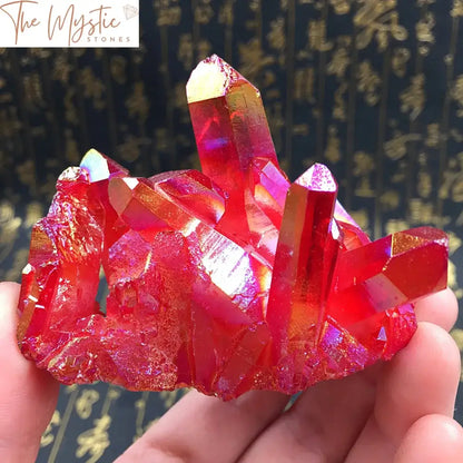 Red Titanium Quartz Geode Cluster