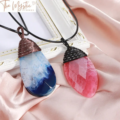 Reiki Agate Crystal Homme Necklace