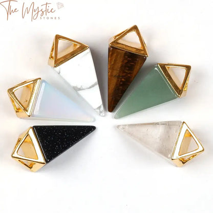 Reiki Chakra Pyramid Hexagon Pendant Necklace