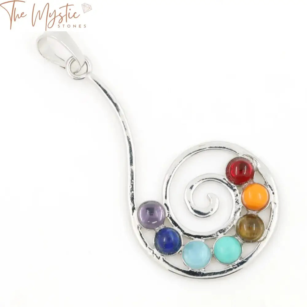 Reiki Chakra Stone Snail Pendant