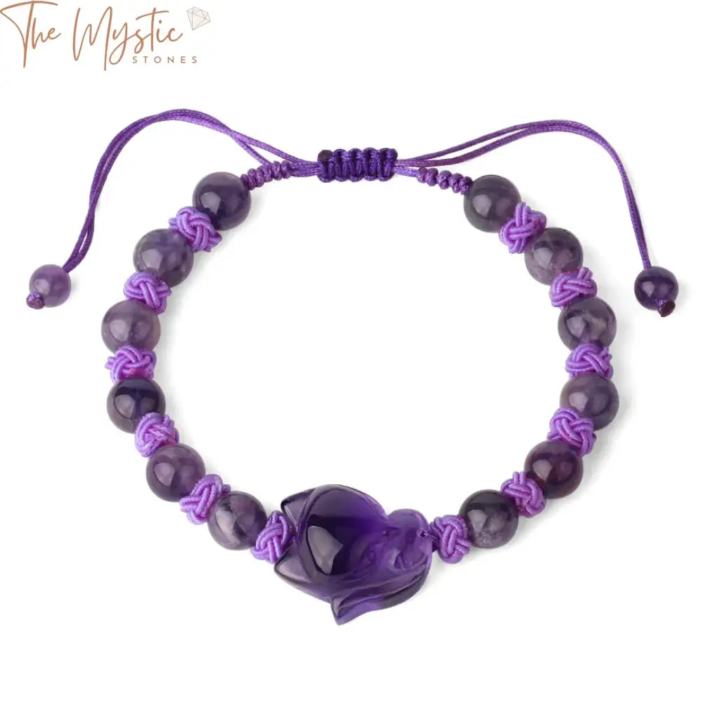 Reiki Crystal Fox Charm Bracelet