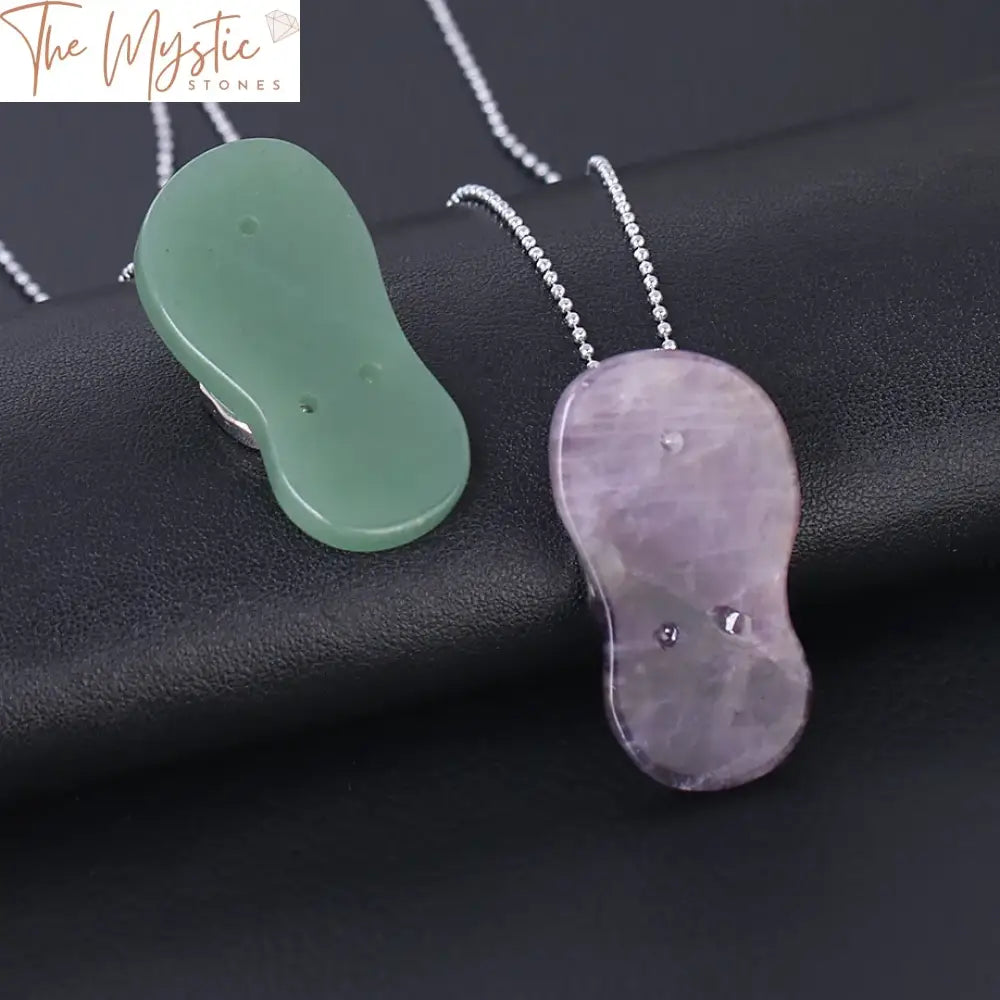 Reiki Crystal Pendant Slipper Necklace