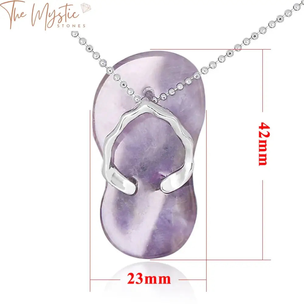 Reiki Crystal Pendant Slipper Necklace