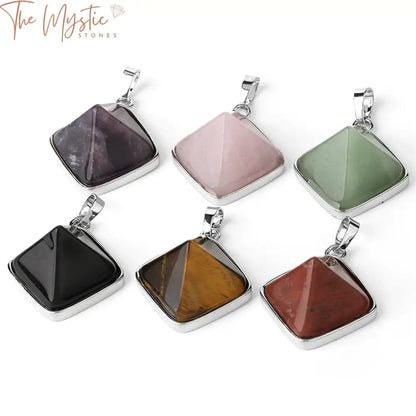 Reiki Crystal Pyramid Pendant Necklace