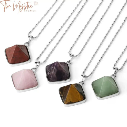 Reiki Crystal Pyramid Pendant Necklace