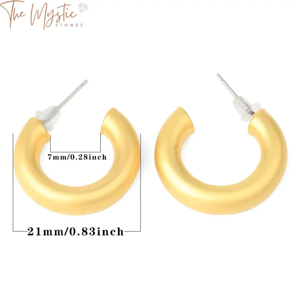 Reiki Gold Half-Moon Hoop Earrings