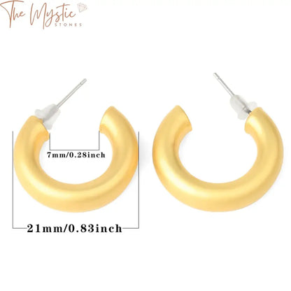 Reiki Gold Half-Moon Hoop Earrings