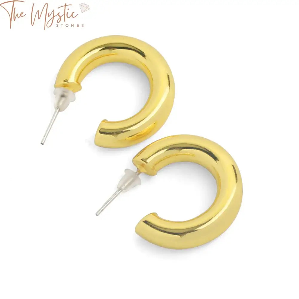 Reiki Gold Half-Moon Hoop Earrings