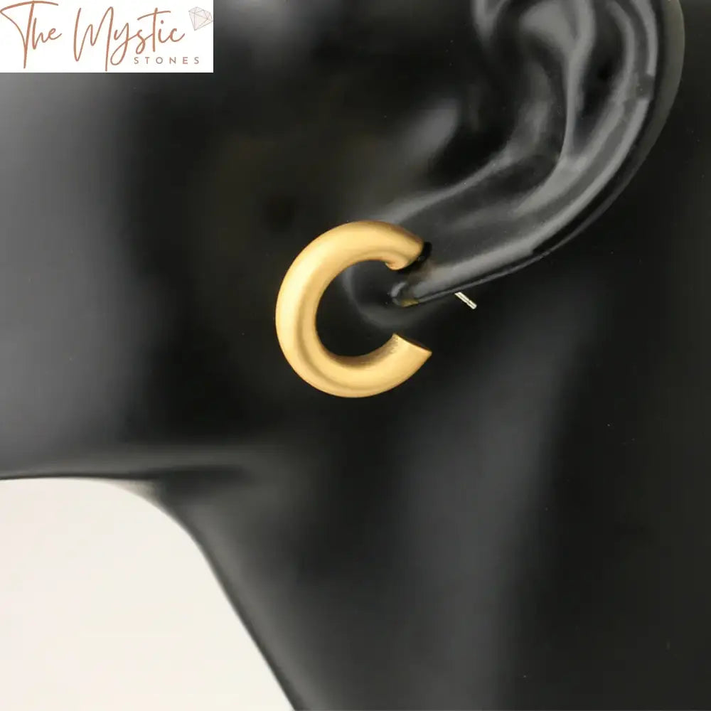 Reiki Gold Half-Moon Hoop Earrings