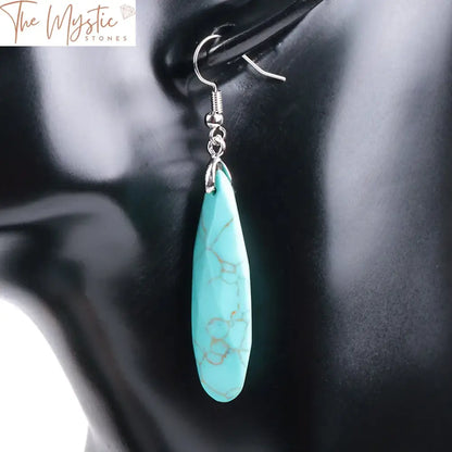 Reiki Natural Stone Polygon Earrings