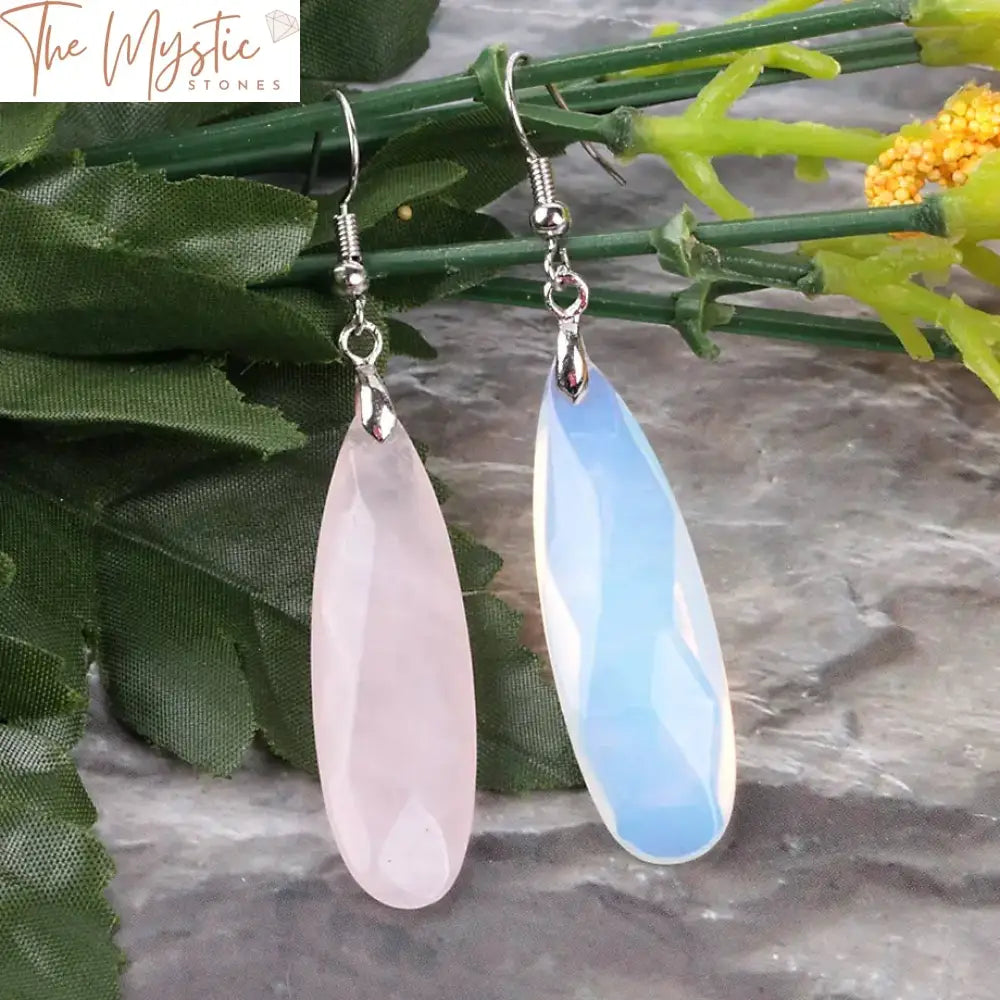 Reiki Natural Stone Polygon Earrings