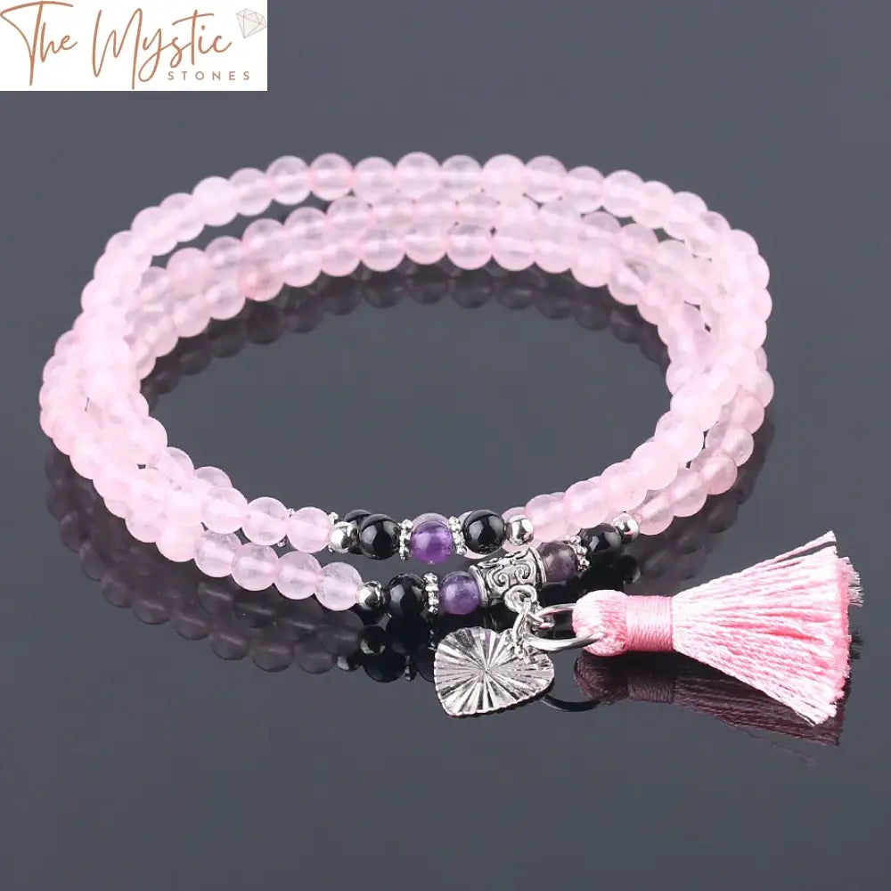 Reiki Quartz Multi-Layer Charm Bracelet 4Mm