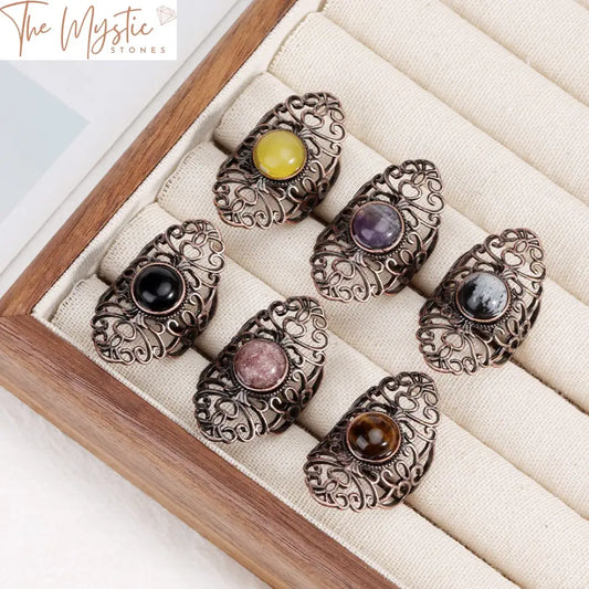 Reiki Stone Cabochon Ring