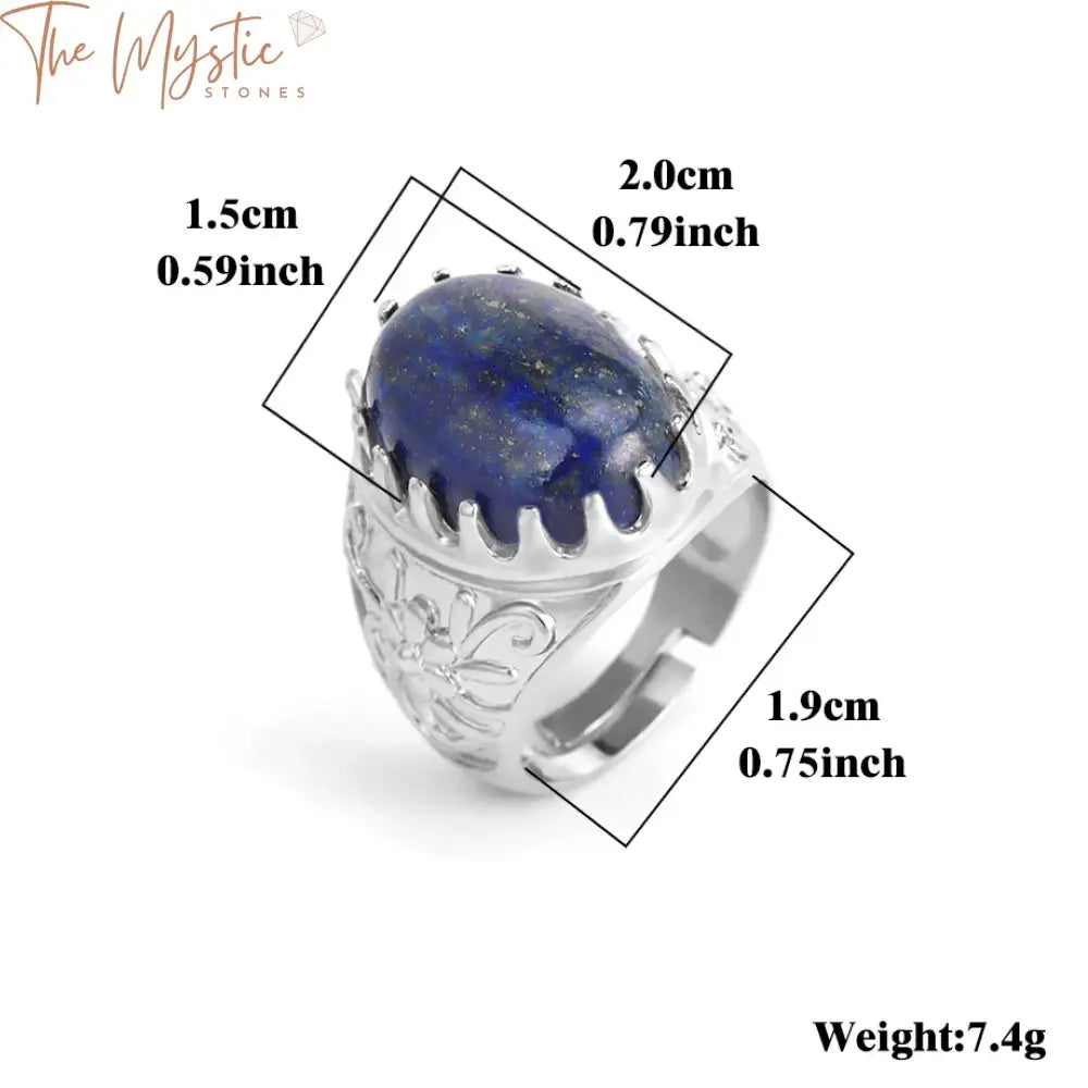 Reiki Stone Egg-Shaped Ring