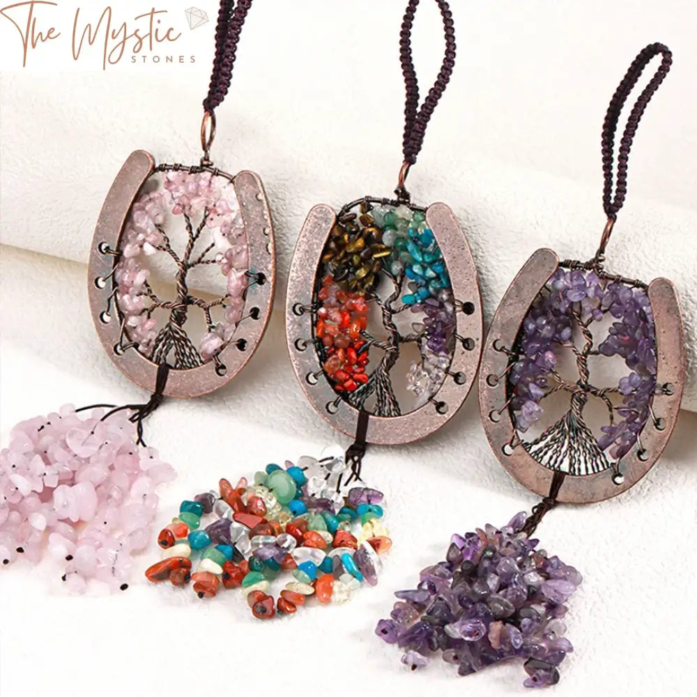 Reiki Tree Of Life 7-Chakra Car Pendant