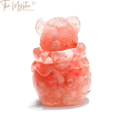 Resin Bear Honey Pot With Healing Crystals