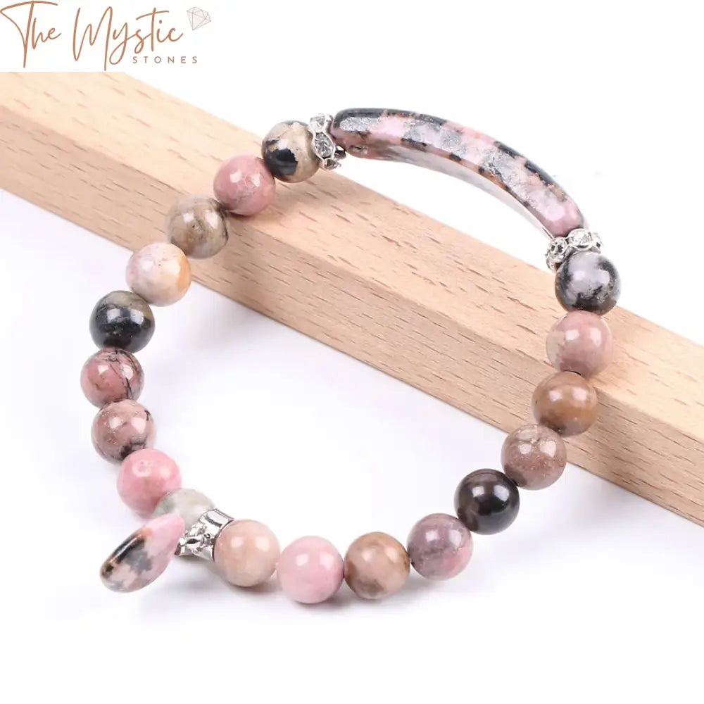 Rhodonite Heart Crystal Bracelet