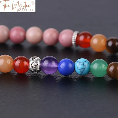 Rhodonite Tree Of Life Chakra Bracelet