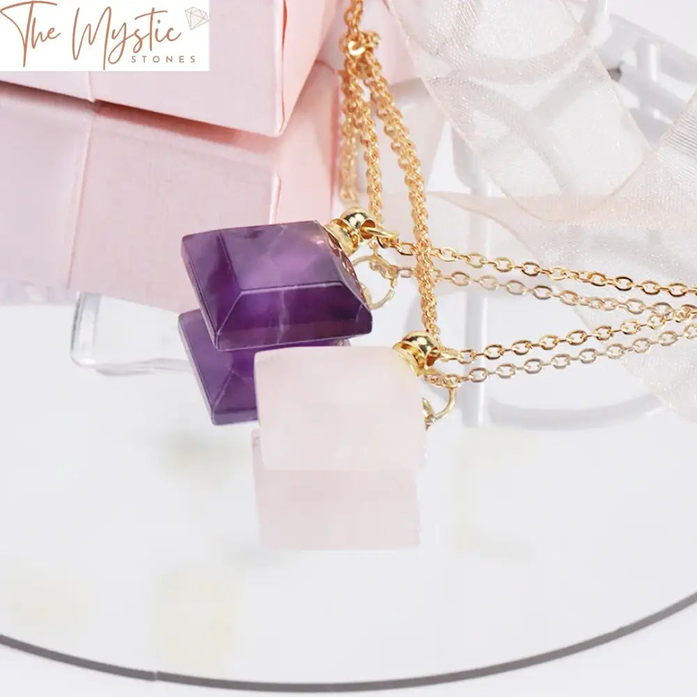 Rhombus Crystal Essential Oil Diffuser Necklace