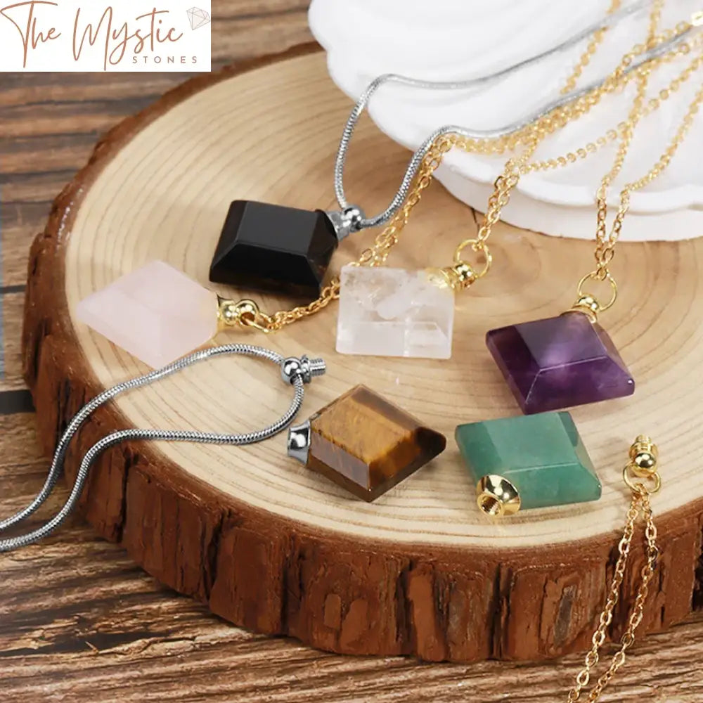 Rhombus Crystal Essential Oil Diffuser Necklace