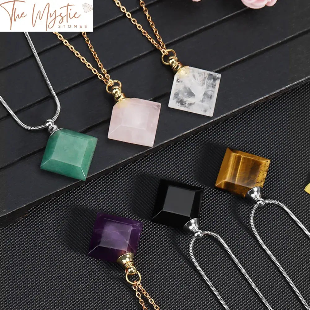 Rhombus Crystal Essential Oil Diffuser Necklace