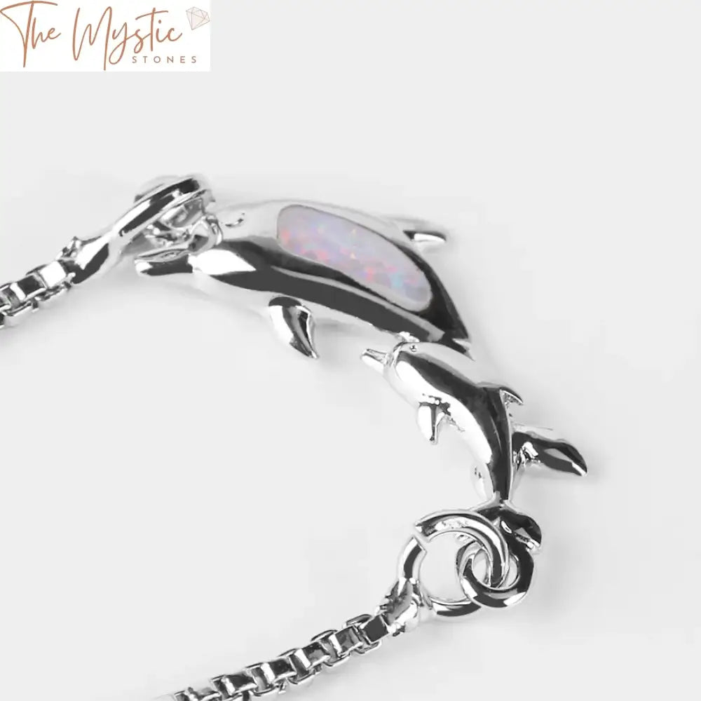 Rose Gold Fire Opal Dolphin Bracelet