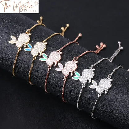 Rose Gold Opal Rabbit Bracelet