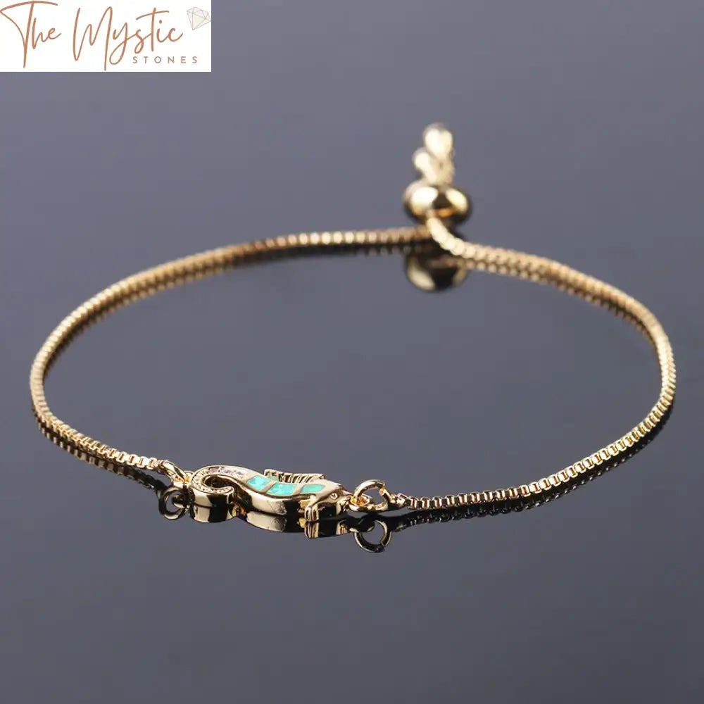 Rose Gold Seahorse Opal Bracelet