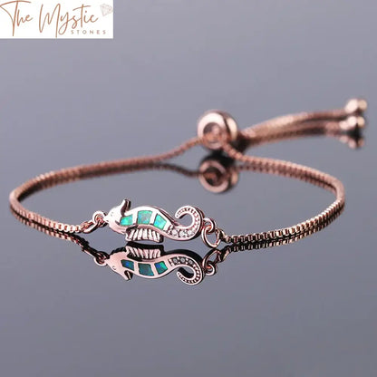 Rose Gold Seahorse Opal Bracelet