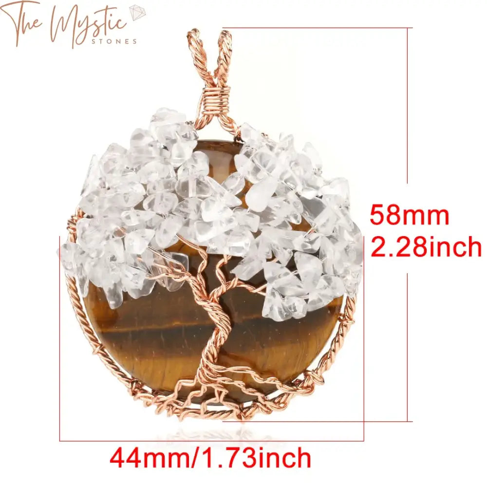 Rose Gold Tree Of Life Cabochon Pendant