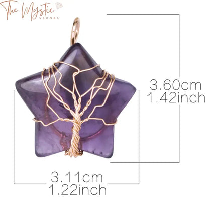 Rose Gold Tree Of Life Crystal Pendant