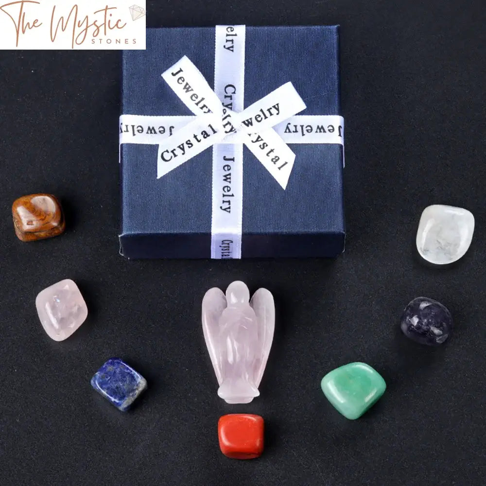 Rose Quartz & Chakra Healing Crystal Set - 8 Pieces