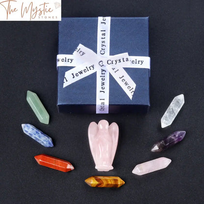 Rose Quartz & Chakra Healing Crystal Set - 8 Pieces