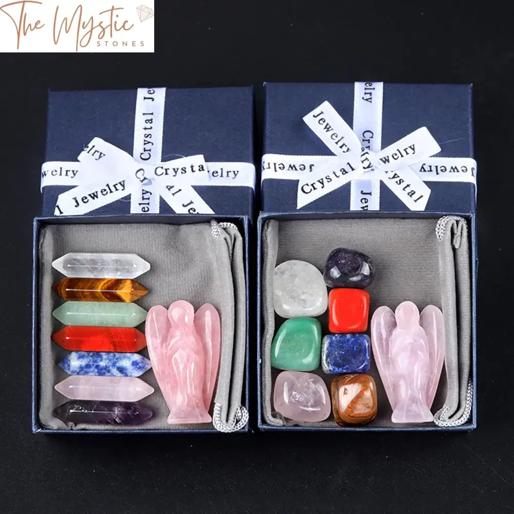 Rose Quartz & Chakra Healing Crystal Set - 8 Pieces