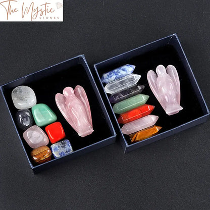 Rose Quartz & Chakra Healing Crystal Set - 8 Pieces