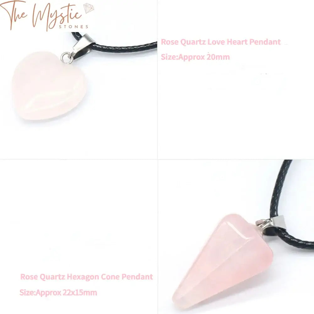 Rose Quartz Chakra Pendant Necklace Set