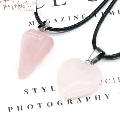 Rose Quartz Chakra Pendant Necklace Set