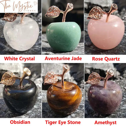 Rose Quartz Crystal Apple Figurine