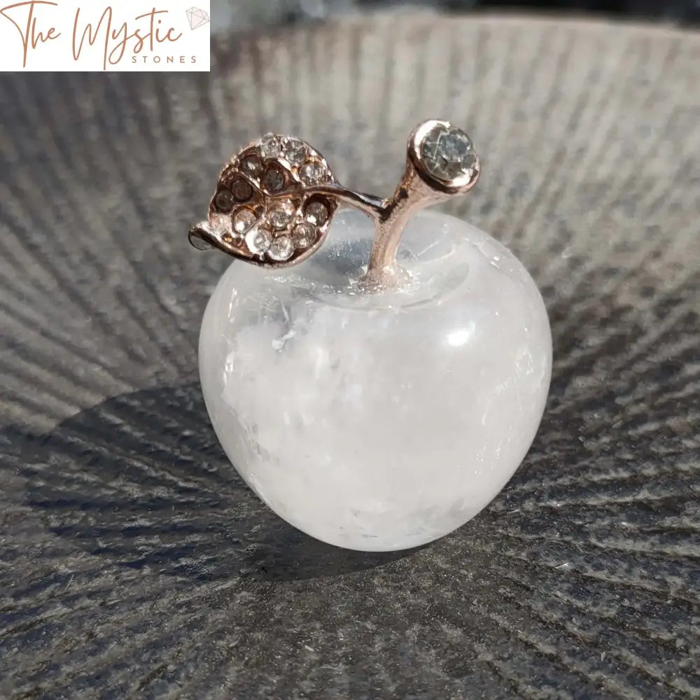 Rose Quartz Crystal Apple Figurine