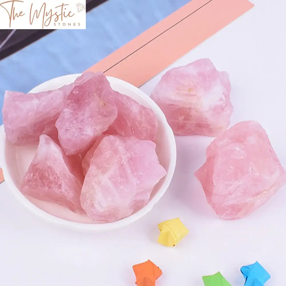 Rose Quartz Rough Crystal Stones - 100G