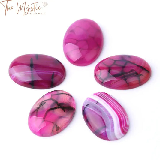 Rose Red Striped Agate Oval Cabochons