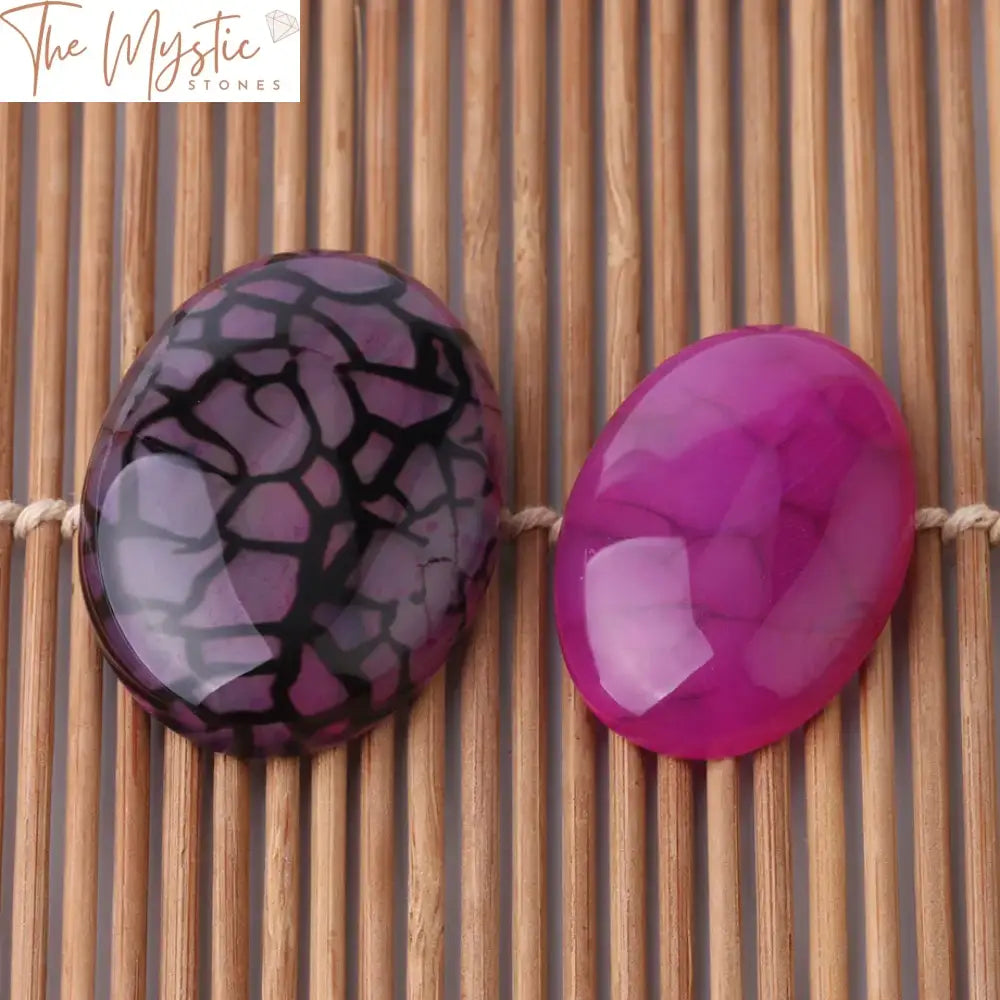 Rose Red Striped Agate Oval Cabochons