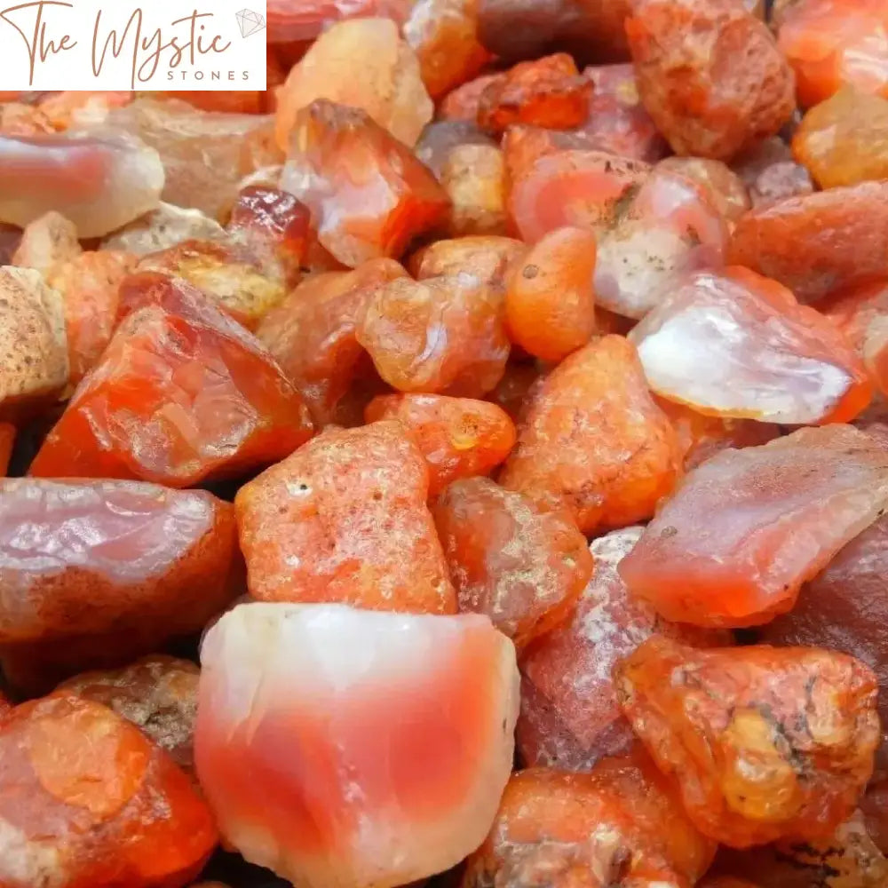 Rough Carnelian Red Agate Stone - 50G