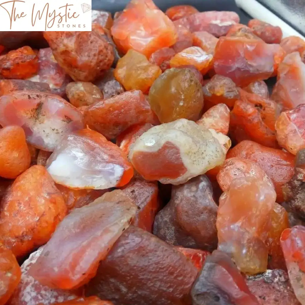 Rough Carnelian Red Agate Stone - 50G