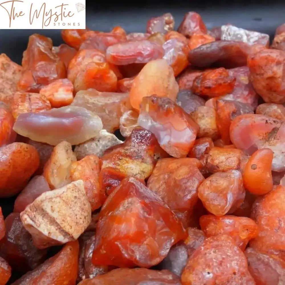 Rough Carnelian Red Agate Stone - 50G