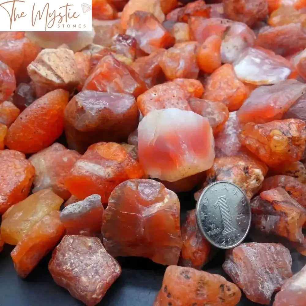 Rough Carnelian Red Agate Stone - 50G