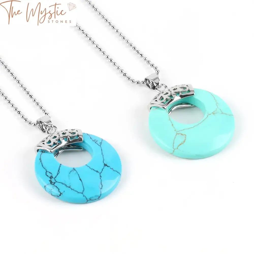 Round Crystal Cabochon Pendant Necklace