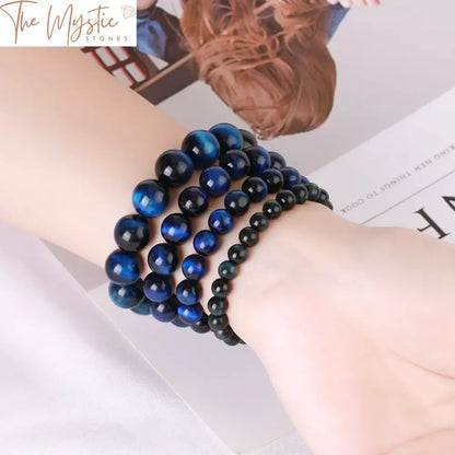 Royal Blue Tiger Eye Natural Stone Bracelet