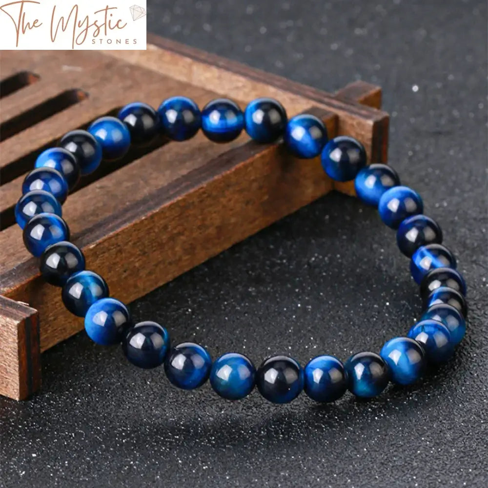 Royal Blue Tiger Eye Natural Stone Bracelet