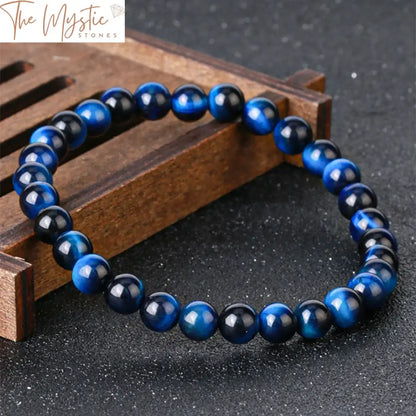 Royal Blue Tiger Eye Natural Stone Bracelet